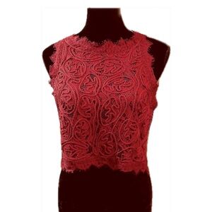 NWT Sans Souci Elegant Pink  Lace Sleeveless Top